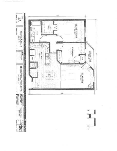 Floor plan for 2 beds, 1 bath, 1066 sqft